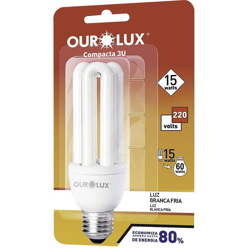 Ourolux lâmpada luz branca fria (15w/220v)