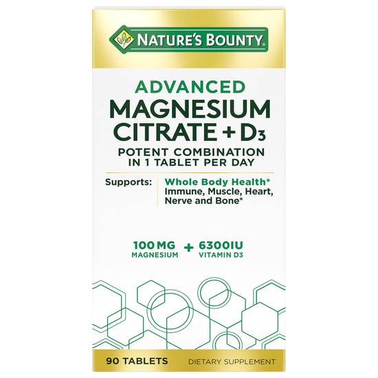 Nature's Bounty Advanced Vitamin D3 + Magnesium Citrate Tablets (90 ct)