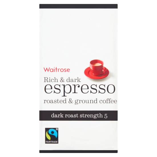 Waitrose Rich & Dark Espresso Roasted & Ground Coffee (250g)