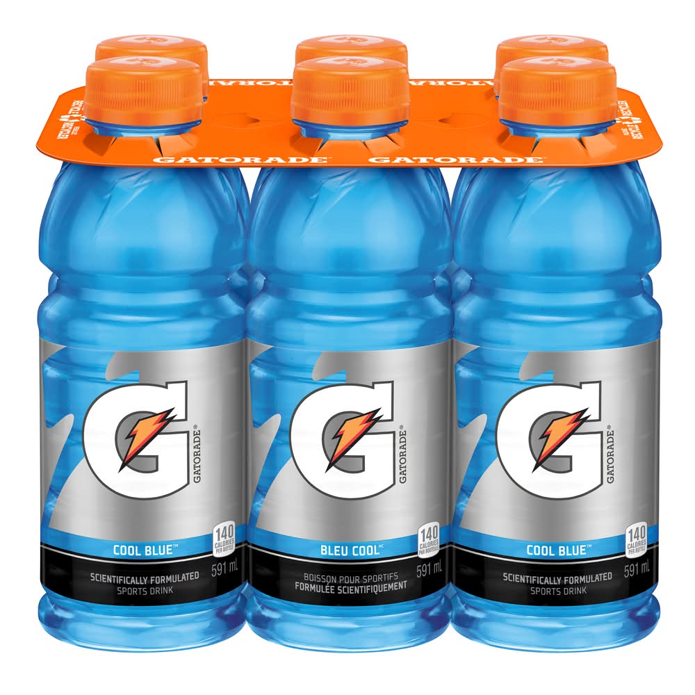 Gatorade Thirst Quencher Sports Drink, Cool Blue (6 x 591 ml)