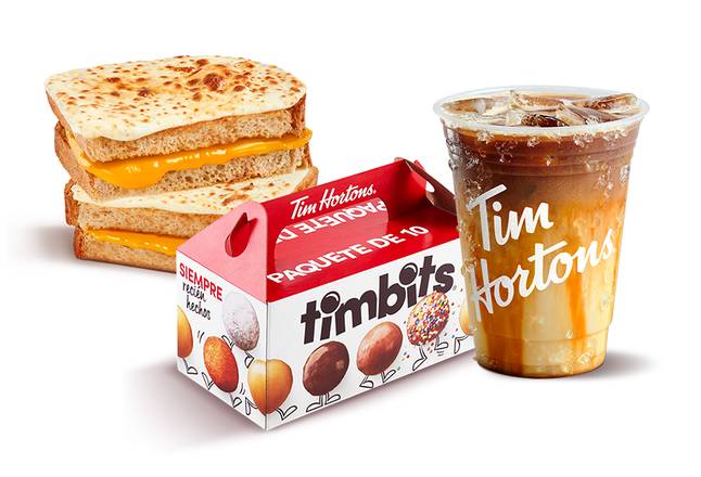 Grilled Cheese+10pack de Timbits+Cold Caramel Macchiato MD