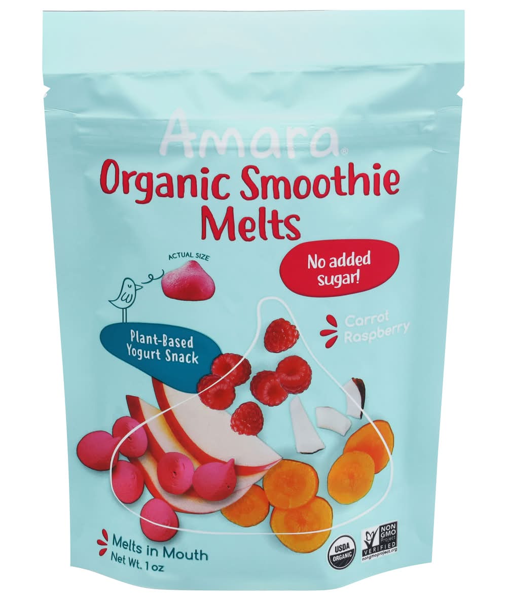 Amara Organic Smoothie Melts No Sugar Added, Carrot-Raspberry (1 oz)