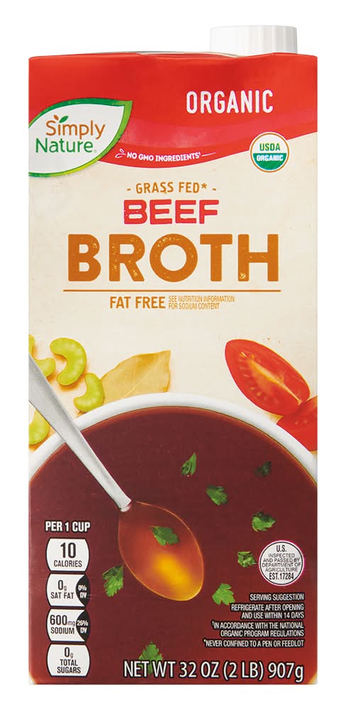 Simply Nature Organic Grass Fed Broth, Beef (32 oz)