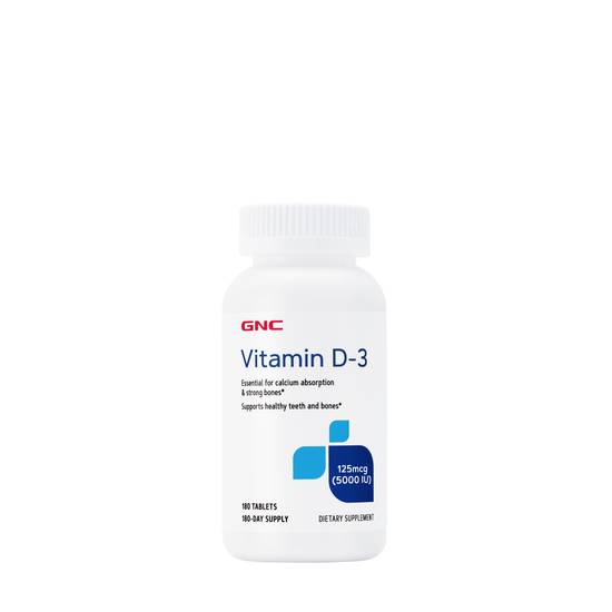 GNC Vitamin D-3 Tablets 5000IU (180 ct)