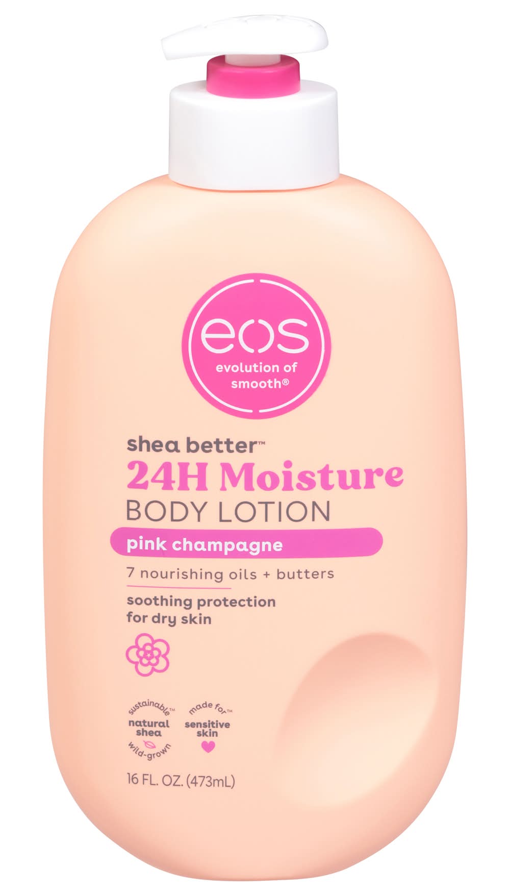 eos Shea Better 24h Moisture Body Lotion, Pink Champagne (16 fl oz)