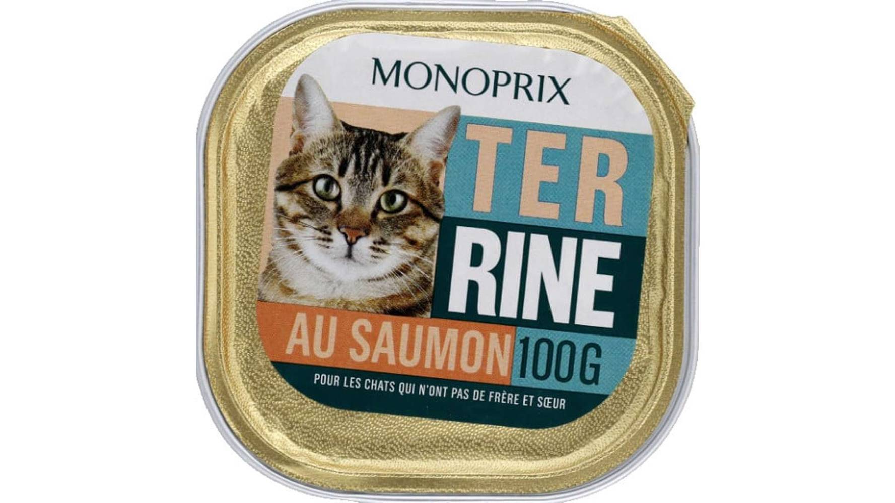 Monoprix Terrine au saumon pour chat La barquette de 100g