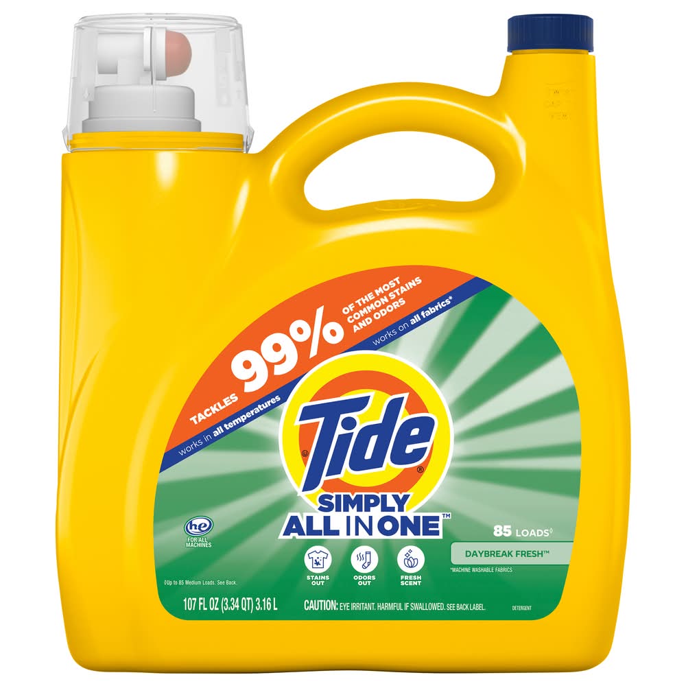 Tide Simply All in One Liquid Laundry Detergent 89 Loads, Daybreak Fresh (112 fl oz)