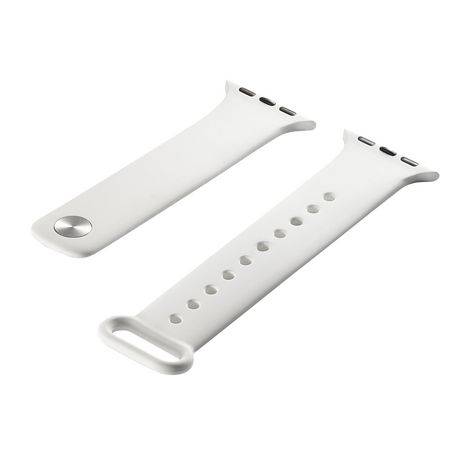 onn. Premium Silicone Band for 38-40-41 mm Apple Watch (Color: White)