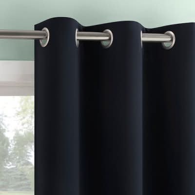 Arctic Zero Noise Reduction Blackout Grommet Curtain Panel, 37x84 in, Navy Blue (2 ct)