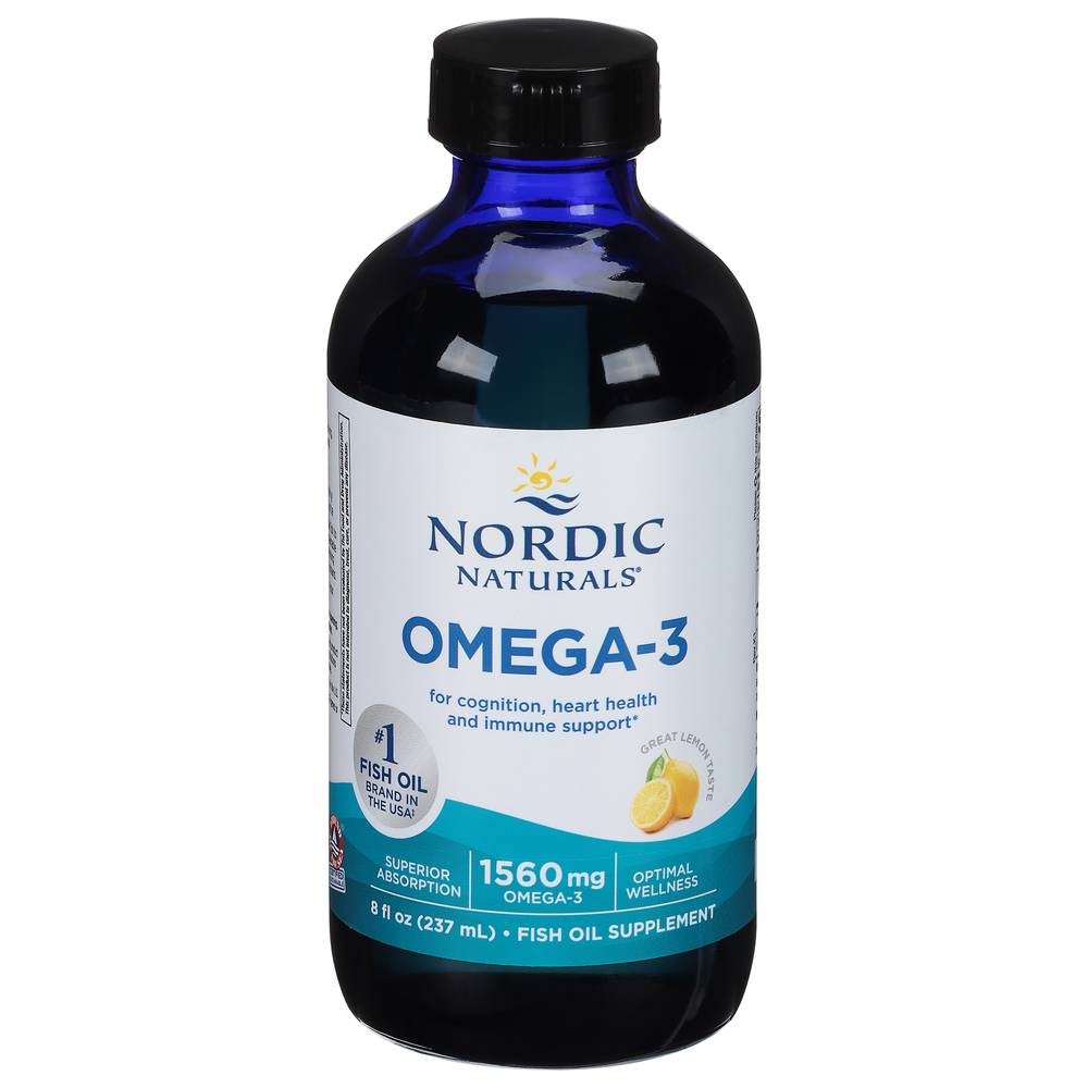 Nordic Naturals Omega-3 Health and Immune Support 1560 mg Supplement, Lemon (8 fl oz)