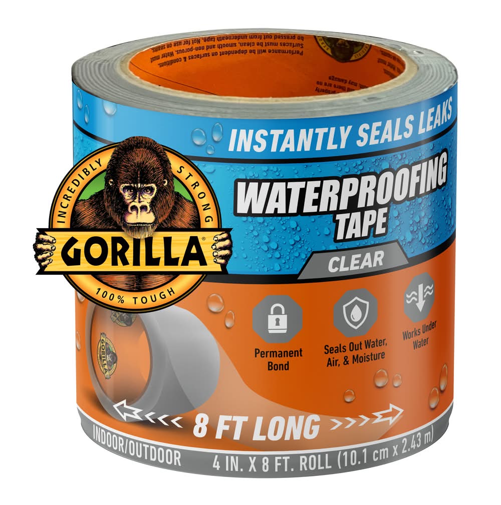 Gorilla Waterproof Patch Seal Clear Waterproof Duct Tape 3.67-in x 8 Feet