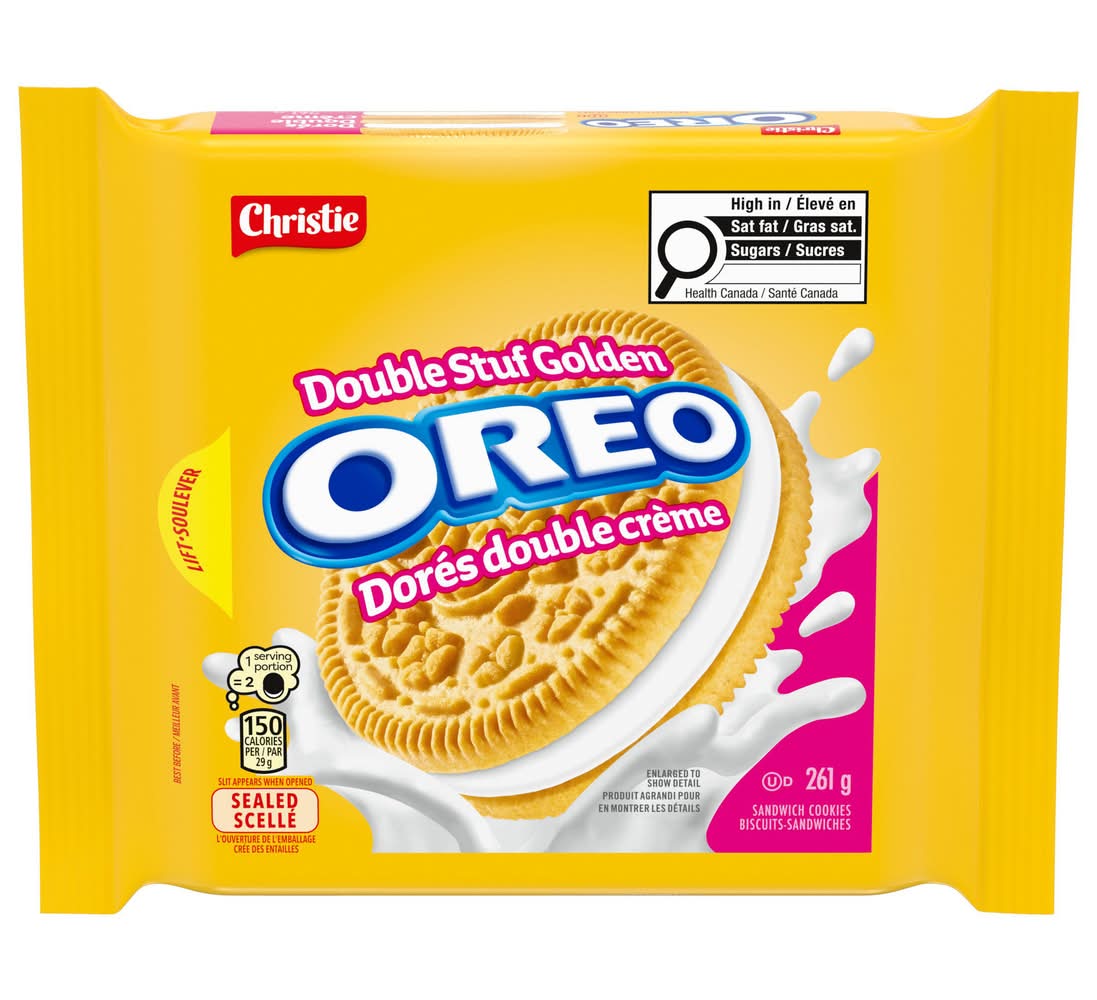 Oreo biscuits sandwiches dorés double crème - oreo double stuf golden sandwich cookies (261 g)