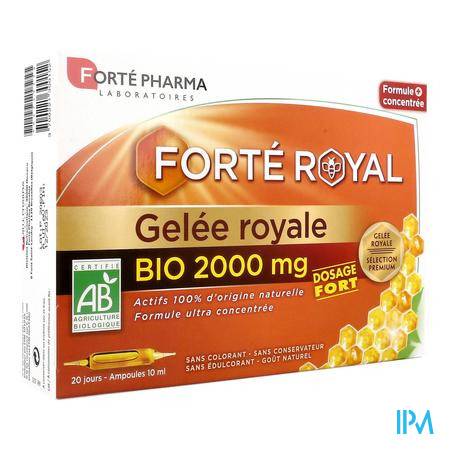 Forte Pharma Forte Royal Gelee Royale 2000mg Bio Ampoule 10ml 20 Gelée royale - Compléments alimentaires