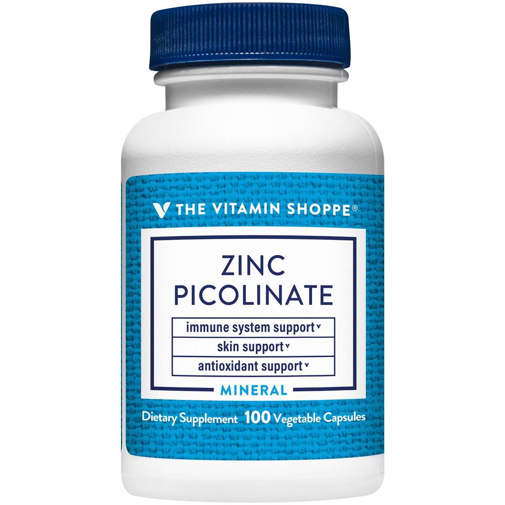 The Vitamin Shoppe Zinc Picolinate 22 mg Vegetarian Capsules