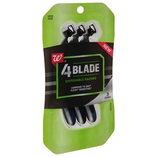 Walgreens 4 Blade Disposable Razors (3 ct)