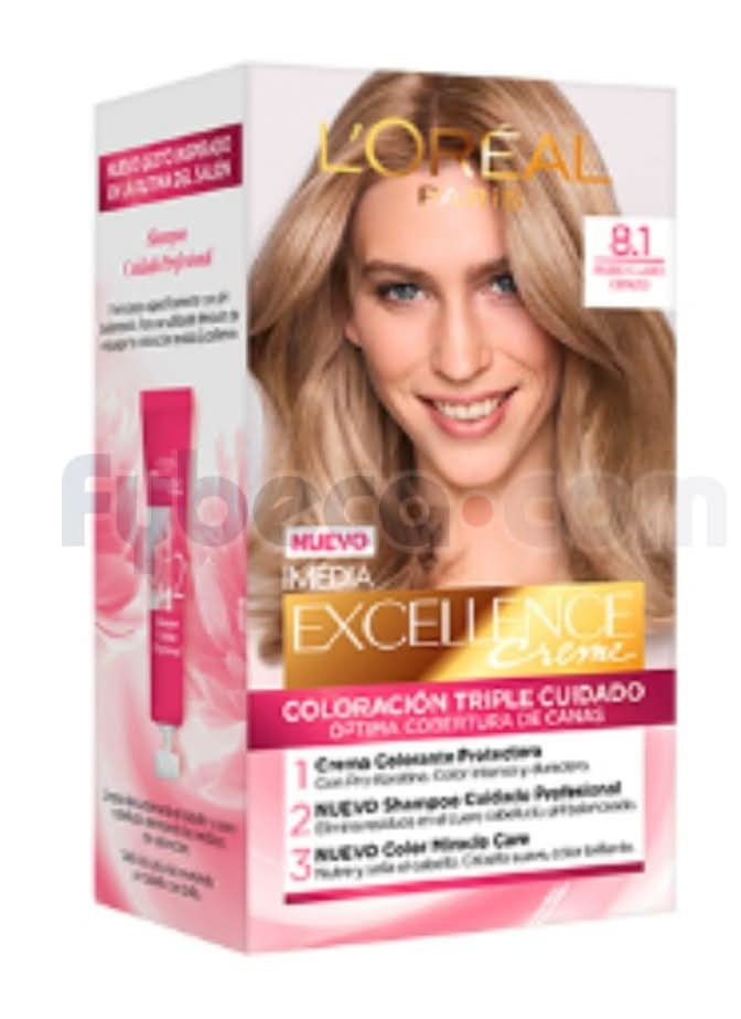 Excellence Tinte 8.1 Rubio Claro Ceniz
