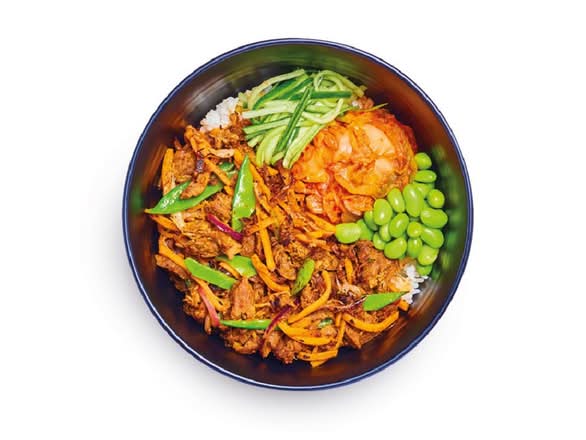 pulled shiitake donburi (vg)