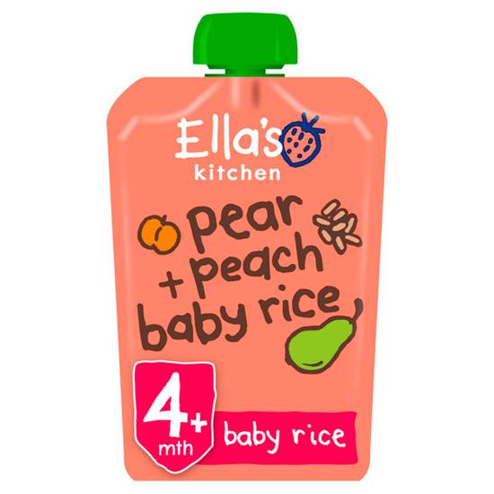 Ella's Kitchen Organic Pear and Peach Baby Rice Baby Pouch 4+ Months 120g