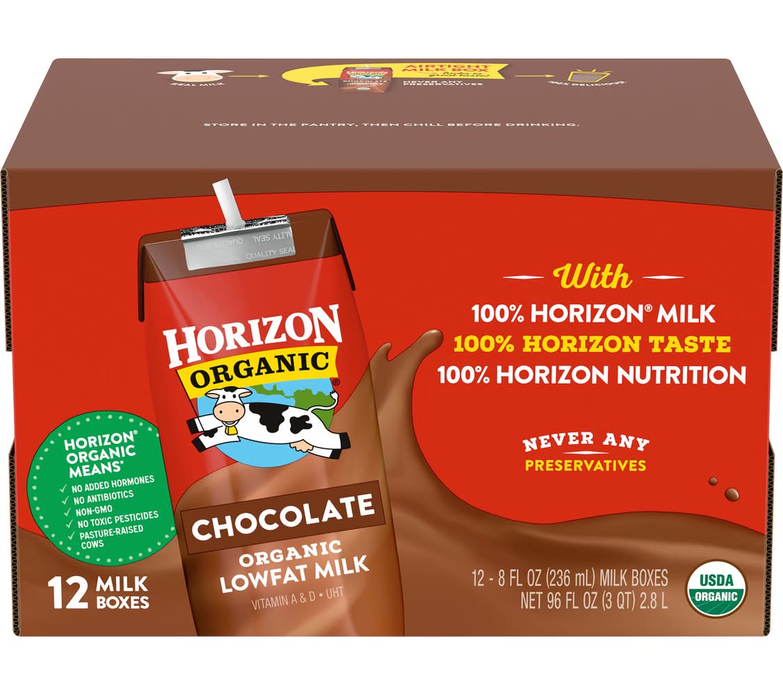 Horizon Organic Lowfat Milk, Chocolate (12 x 8 fl oz)