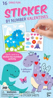 Mello Smello Valentine Dino Fun Sticker - 16 Count