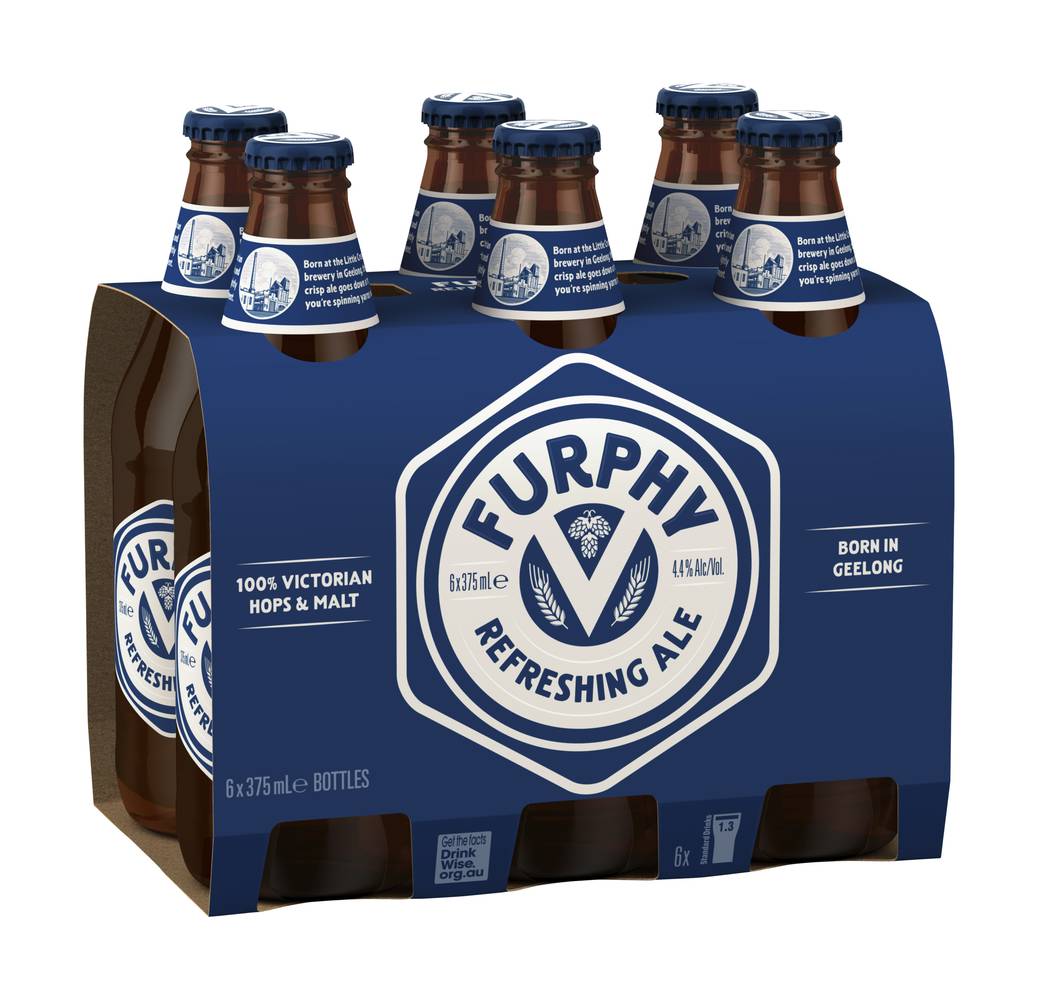 Furphy Refreshing Ale Bottle 375mL x Pack 6