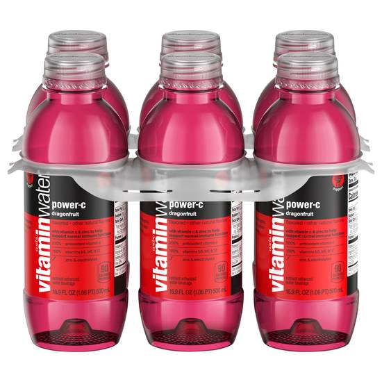 Vitaminwater Power-C Dragonfruit Water Beverage (6 ct, 16.9 fl oz)