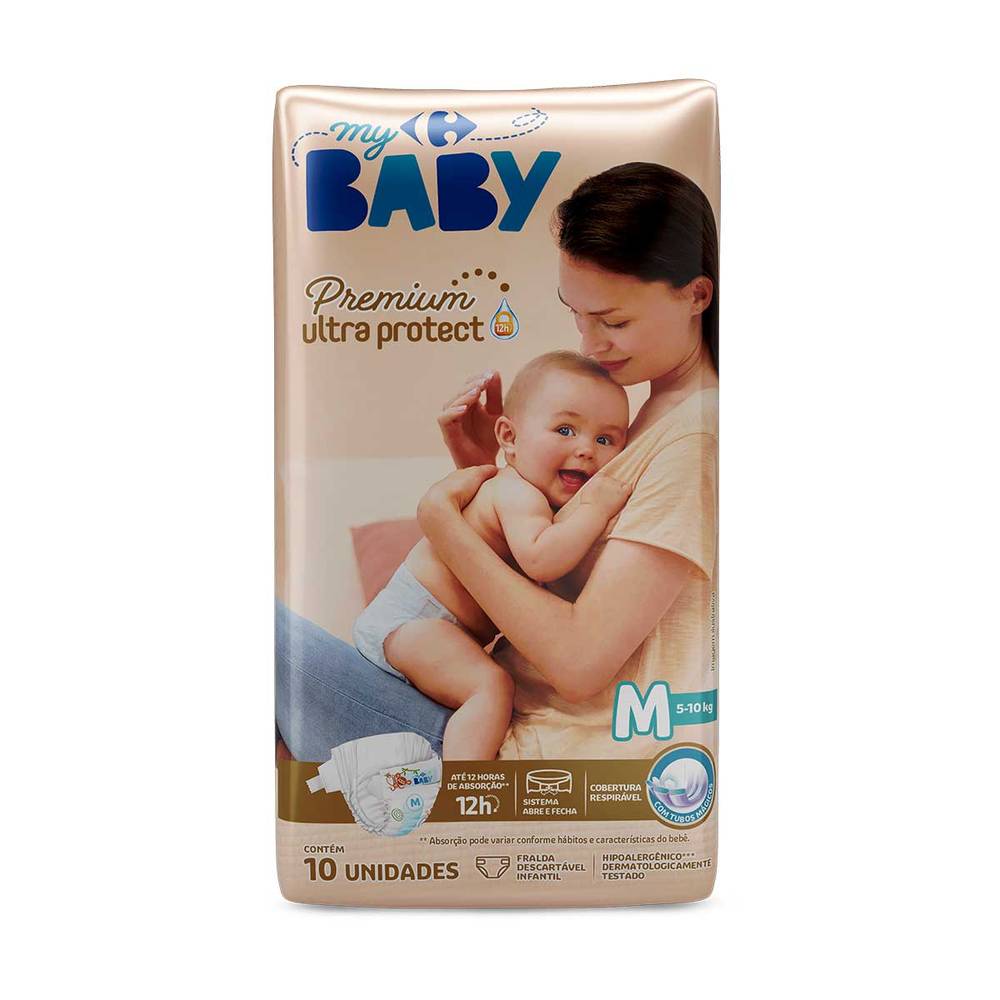 Fralda descartável soft & protect m my baby (10 unidades)