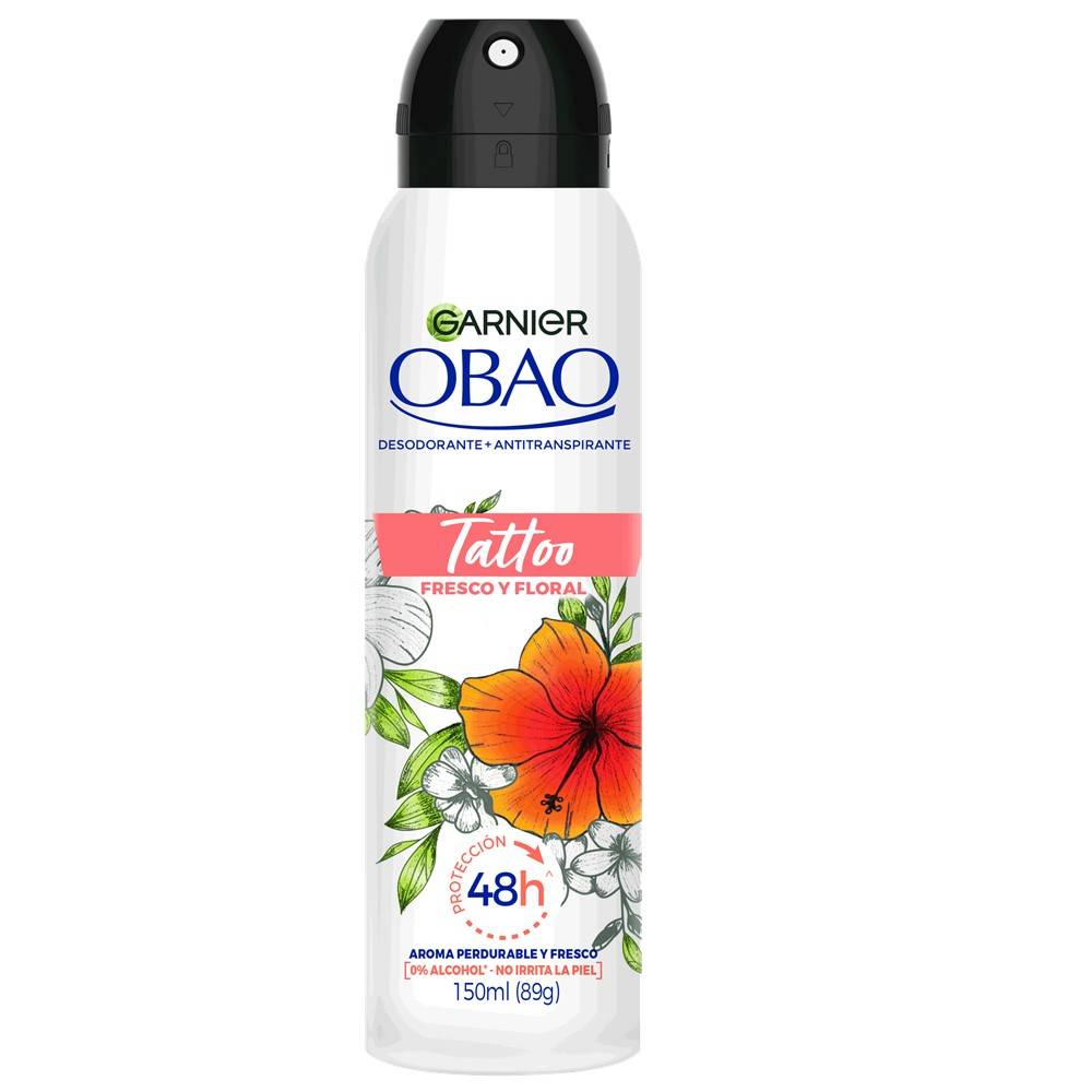 Obao · Antitranspirante tattoo fresco y floral (150 ml)