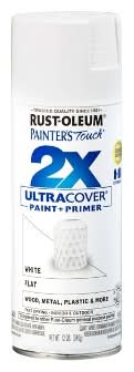 Rust-Oleum Ptouch 2X + Spray Paints Flat White: Matte Oil-Based for Wood & Metal, Interior/Exterior, Fast Drying