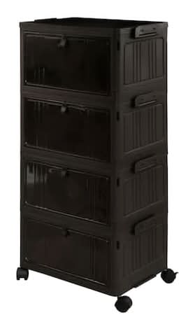 Simply Tidy Collapsible Bin Cart, Black