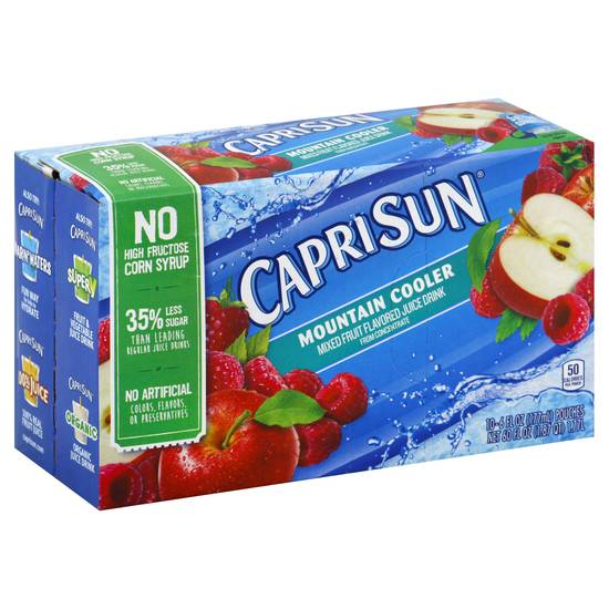 Capri Sun Mountain Cooler Mixed Fruit Juice Box Pouches, 10 ct - Fry's Food  Stores