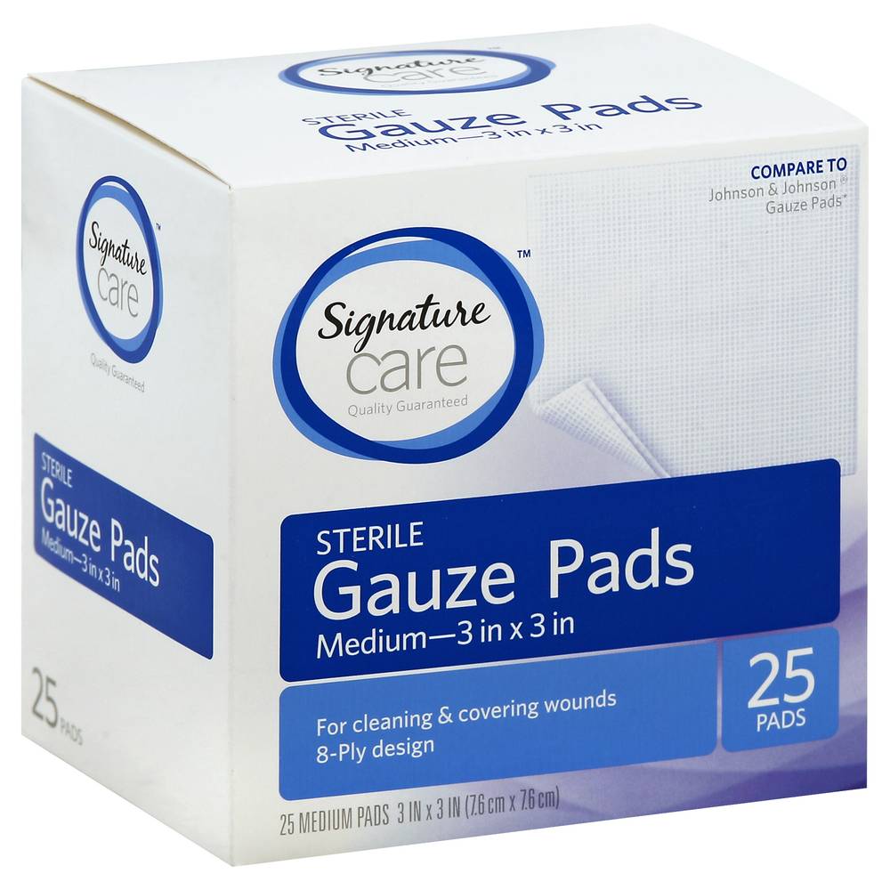 Signature Care Sterile Medium Gauze Pads (25 ct)