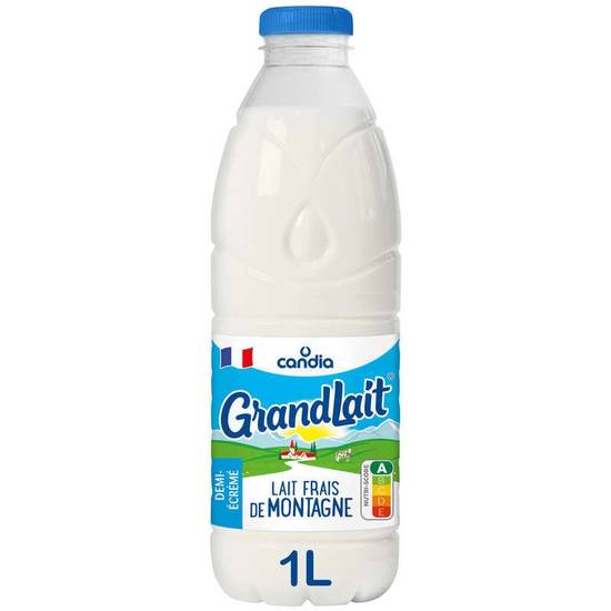 Grandlait lait frais demi-écrémé pasteurisé la bouteille de 1L