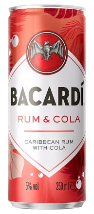 Bacardí Rum & Cola Rum Mixed Drink (250ml)