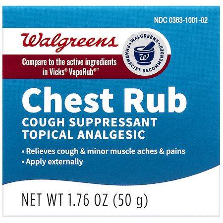 Walgreens Vapor Chest Rub Cough Suppressant Topical Analgesic