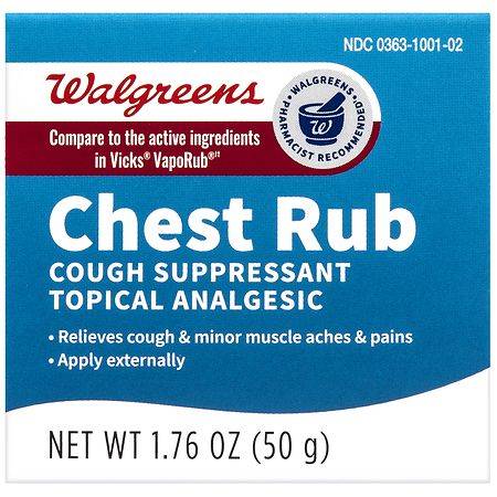 Walgreens Vapor Chest Rub Cough Suppressant Topical Analgesic (1.76 oz)