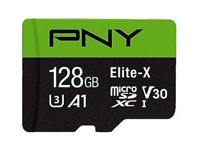 Pny 128gb Elite-X Class 10 U3 V30 Microsdxc Flash Memory Card