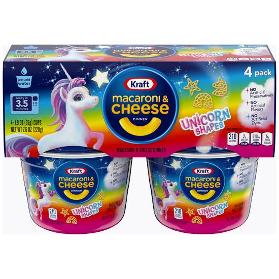 Kraft Macaroni & Cheese Dinner Unicorn Shapes (4 ct)