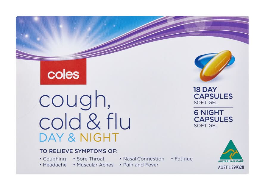 Coles Cough Cold & Flu Day & Night Capsules (24 pack)