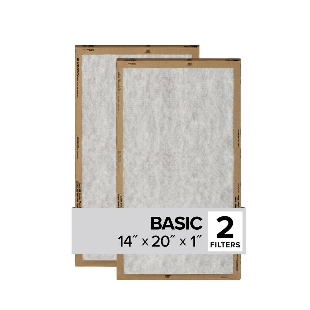 Filtrete 14-in W x 20-in L x 1-in MERV 1 Basic Flat Air Filter (2-Pack) | FPL05-2PK-24