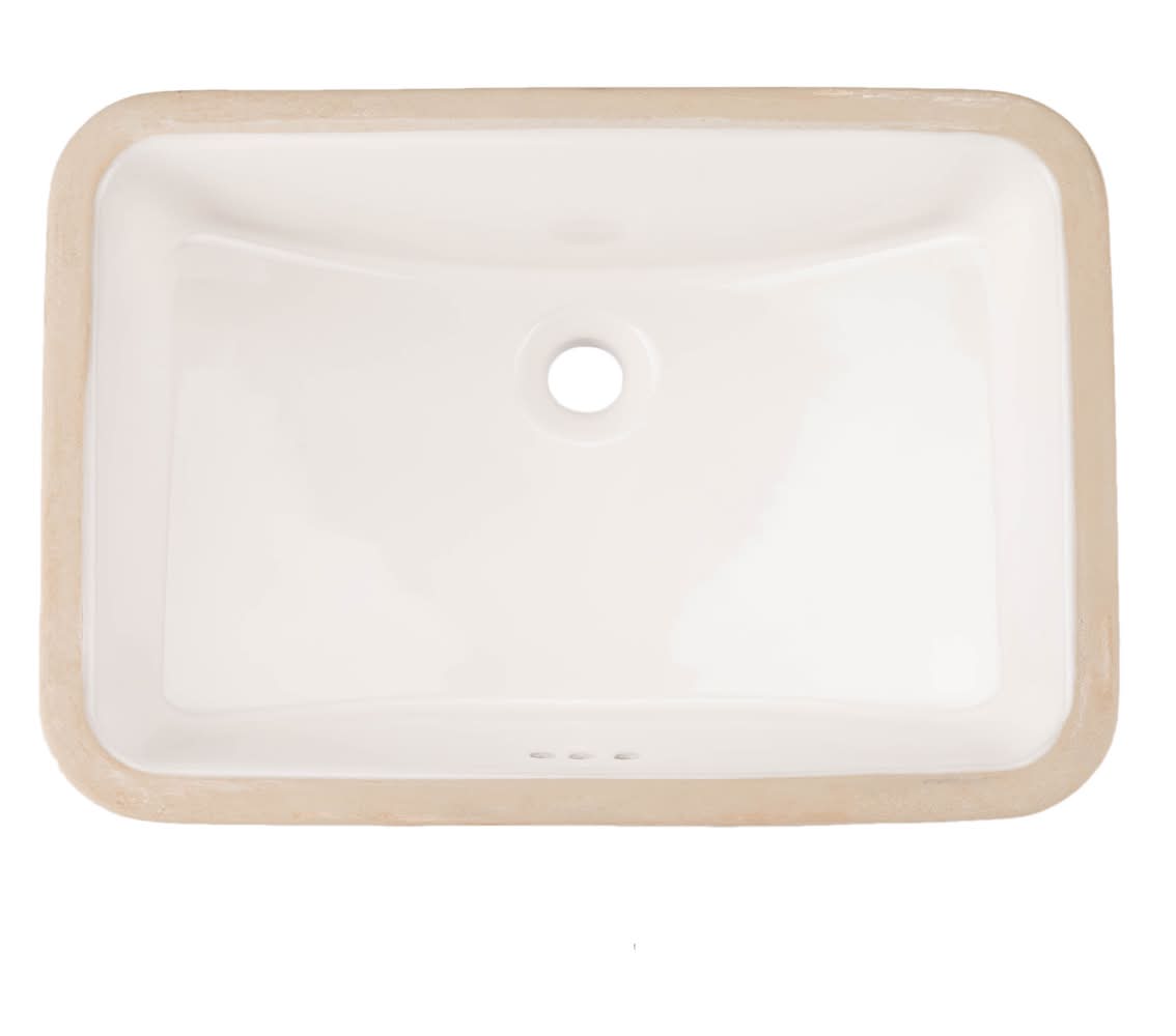 allen + roth Oakmont Vitreous China 15.0-in Undermount Rectangular Modern White Bathroom Sink