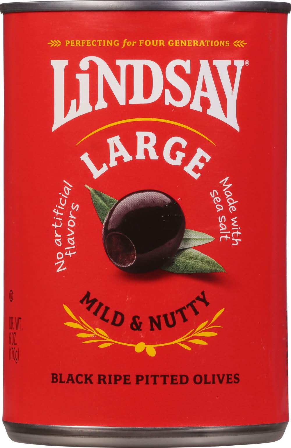 Lindsay Mild & Nutty Black Ripe Pitted Large Olives (6 oz)