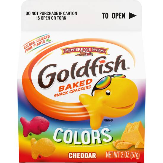 Goldfish Colors Cheddar Crackers, Snack Crackers Carton - 2 oz