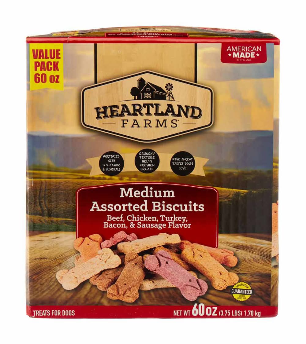 Heartland Farmss Assorted Dog Biscuits Value Pack Medium 60 Oz