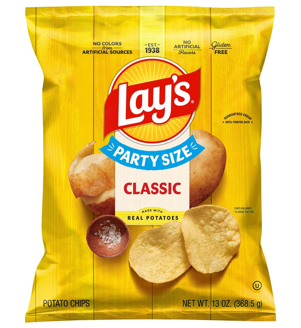 Lay's Gluten Free Party Size Potato Chips, Classic (13 oz)