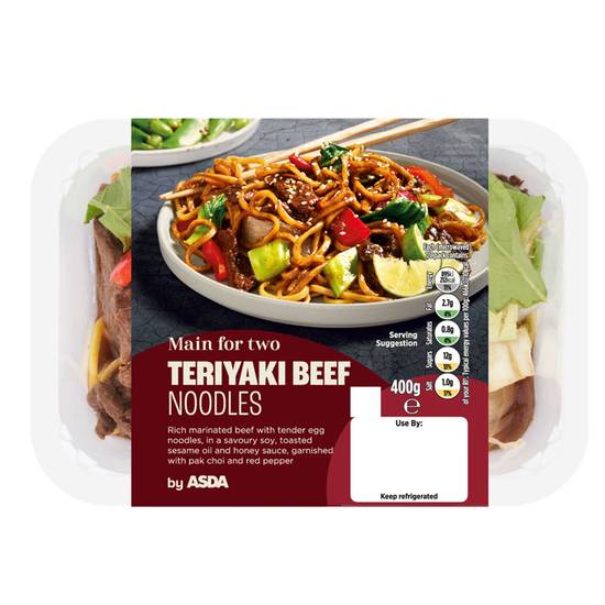 Asda Main for Two Teriyaki Beef Noodles 400g