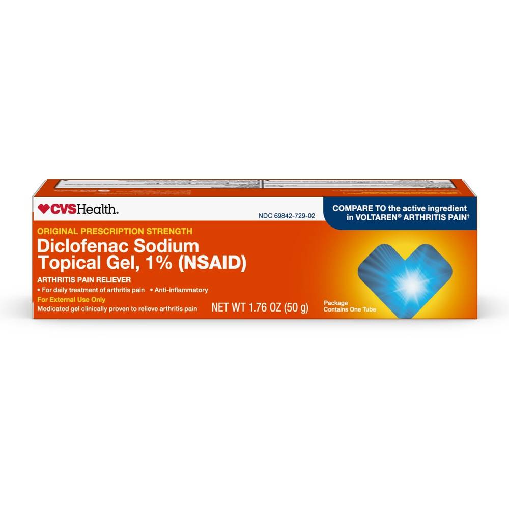 Cvs Health Arthritis Pain Relief Diclofenac Sodium Topical Gel 1%, 1.76 Oz