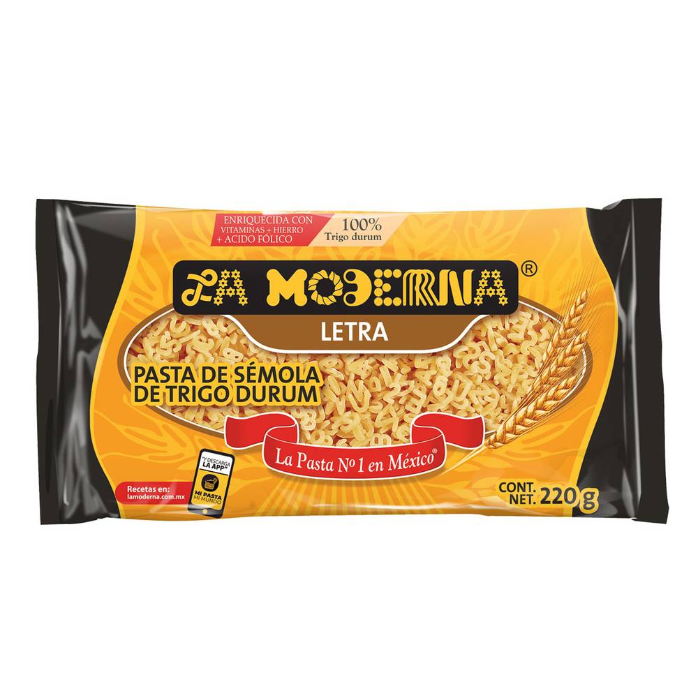 La Moderna · Pasta para sopa con forma de letras (220 g)