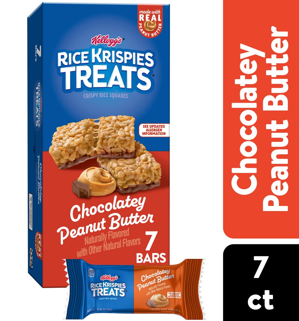 Rice Krispies Treats Crispy Squares Snack Bars, Chocolatey Peanut Butter (0.78 oz, 7 ct)