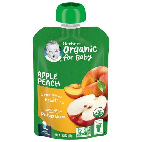Gerber Organic 2nd Foods Apple Peach Baby Food